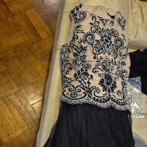 Aidan Mattox Beige Sleeveless Top